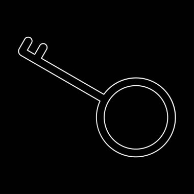 Anahtar beyaz renk yol simgesi .