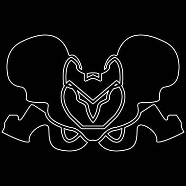 Leğen kemiği iskelet beyaz renk yol simgesi .