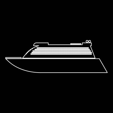 Transatlantik cruise liner beyaz renk yol simgesi .