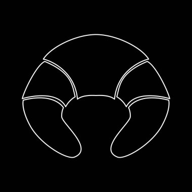 Kruvasan beyaz renk yol simgesi .