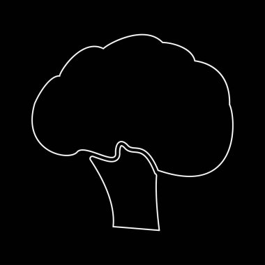 Brokoli beyaz renk yol simgesi .