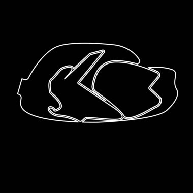 Kızarmış tavuk yemek beyaz renk yol simgesi .