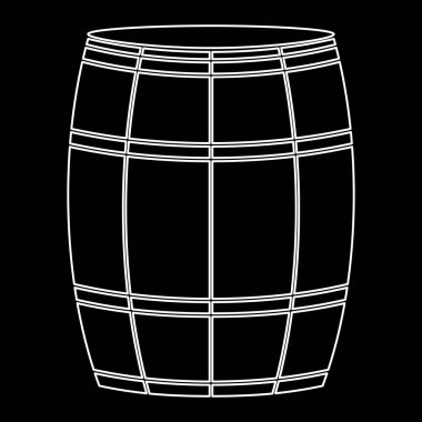 Şarap ya da bira varil beyaz renk yol simgesi .