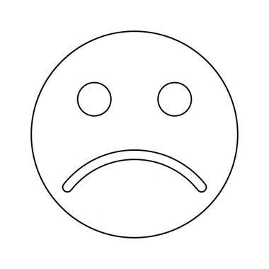 Üzgün ifade siyah renk simgesi .