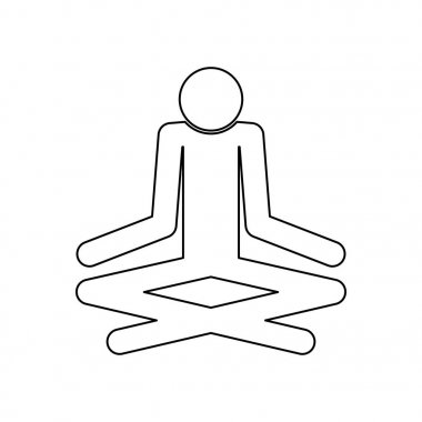 Adam yoga sopa siyah renk simgesi .