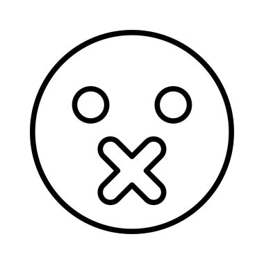 Sessizlik ifade siyah renk simgesi .