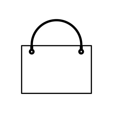 Alışveriş çantası siyah renk simgesi .