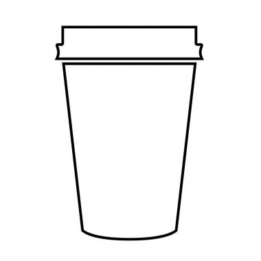 Paper coffee cup black color icon . clipart