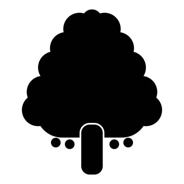 Árbol frutal icono de color negro  . — Vector de stock