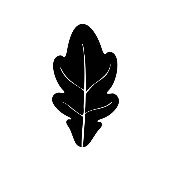 오크 잎 검은 색 아이콘 . — 스톡 벡터