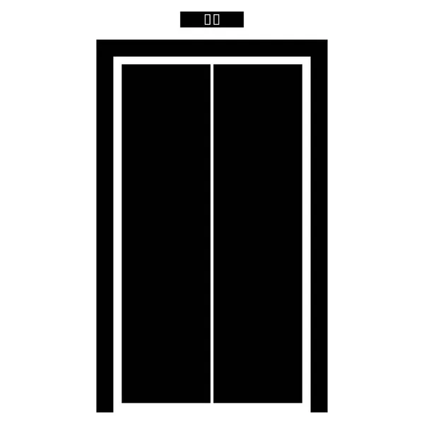 Portas do elevador ícone de cor preta  . — Vetor de Stock