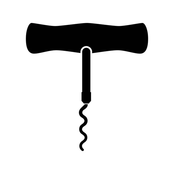 Corkscrew ícone de cor preta  . — Vetor de Stock