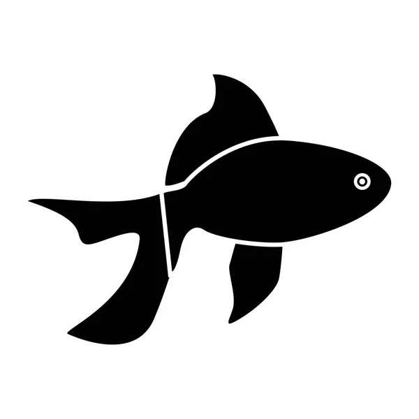 魚の黒い色のアイコン . — ストックベクタ