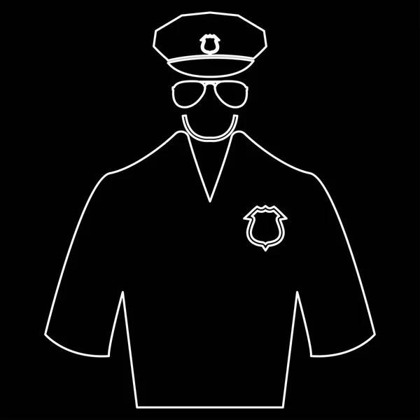 Politie witte kleur pad pictogram . — Stockvector