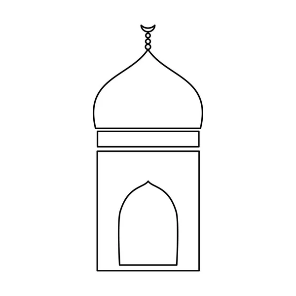 Moschee schwarze Farbe Symbol . — Stockvektor