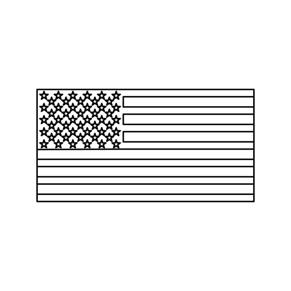 Amerikanische Flagge schwarze Farbe Symbol . — Stockvektor