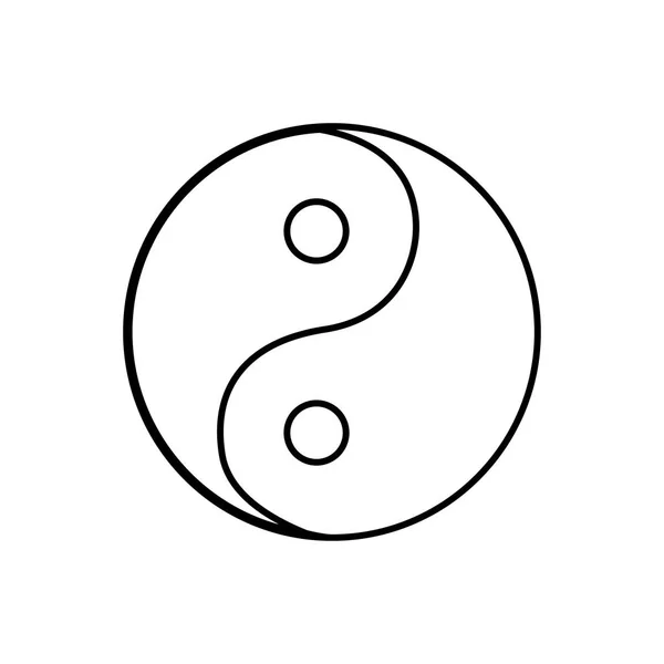 Yin Yang sembolü siyah renk simgesi . — Stok Vektör