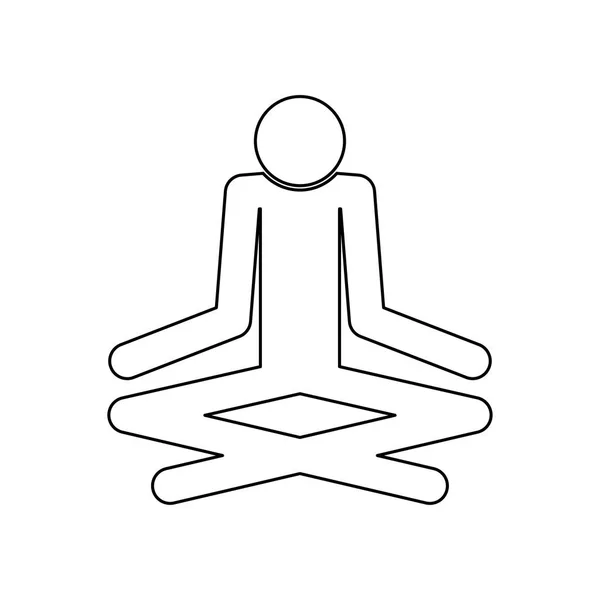 Homme bâton de yoga icône de couleur noire  . — Image vectorielle