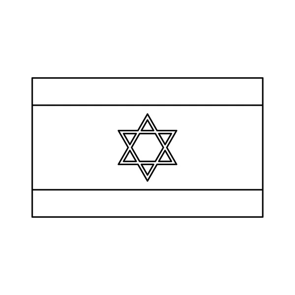 Bandera de Israel icono de color negro  . — Vector de stock