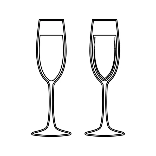 Glas voor champagne zwarte kleur icon . — Stockvector