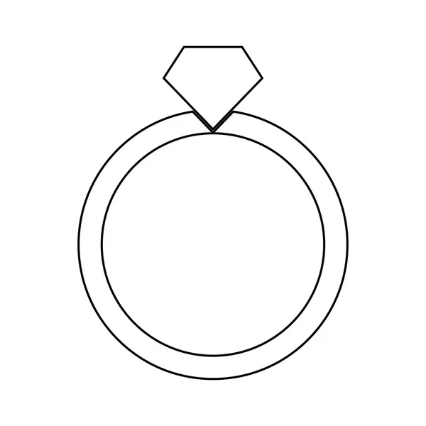 Yüzüğü siyah renk simgesi . — Stok Vektör