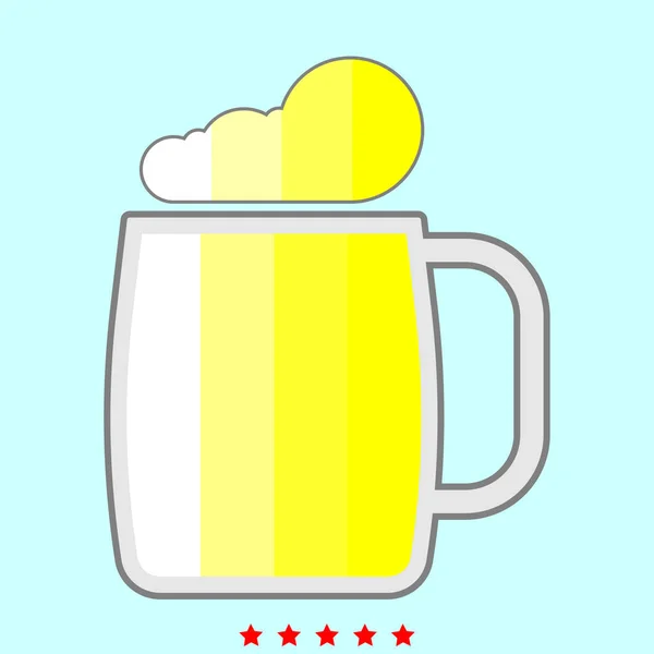 Glass of beer  it is color icon . — Stock Vector