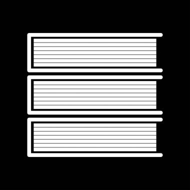 Kitaplar beyaz renk simgesini yatay yığını .