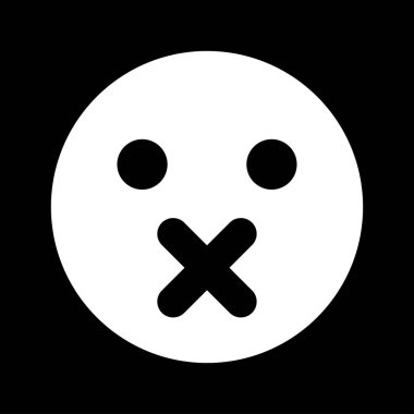 Sessizlik ifade beyaz renk simgesi .