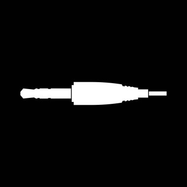 Stüdyo / ses kablosu konektörü veya mini jack beyaz renk simgesi .