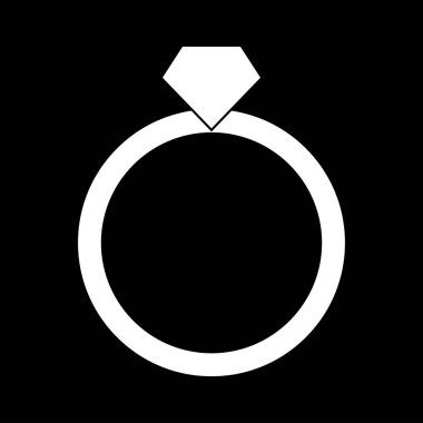 Yüzük beyaz renk simgesi .