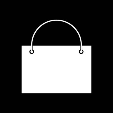 alışveriş çantası beyaz renk simgesi .