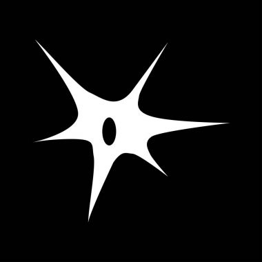 Sinir hücresi beyaz renk simgesi .