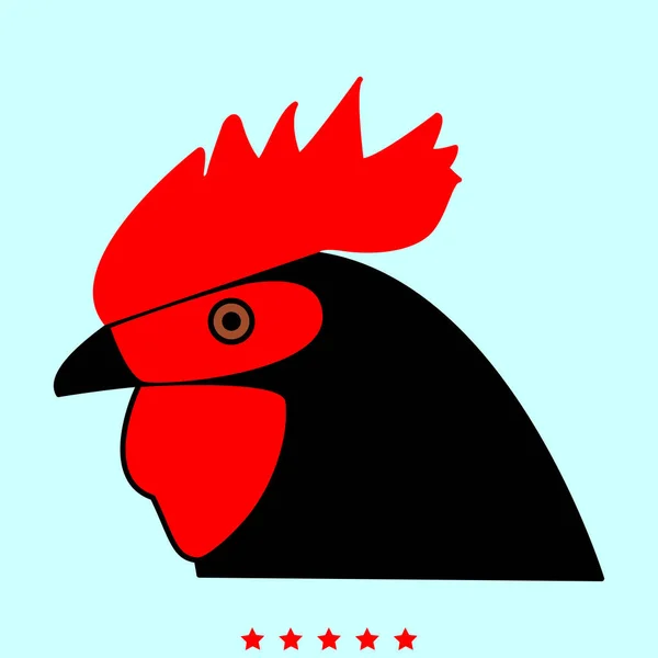 Tête de coq c'est icône de couleur  . — Image vectorielle