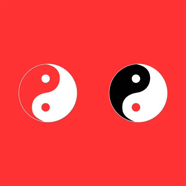 Yin Yang symbol white color icon . — Stock Vector