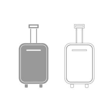 Bagaj çanta gri Icon set .