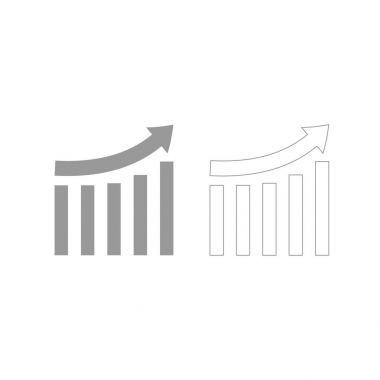 Grafik gri büyüyen Icon set .