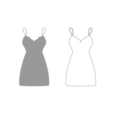 Sundress, bileşik ya da gece gri Icon set .