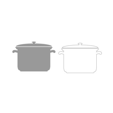 Tencere gri Icon set .