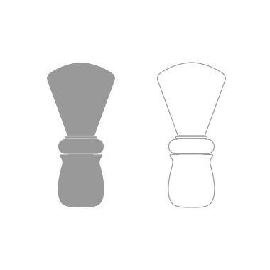 Tıraş fırça gri Icon set .