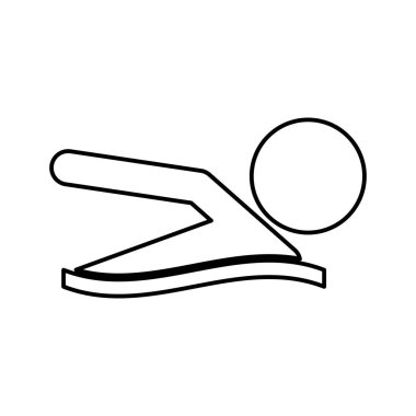 Bir adam siyah renkli simge yüzüyor .