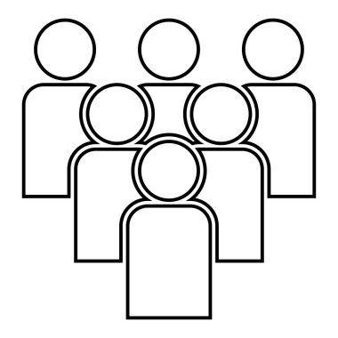 Birlikte çalışan takım kavramı siyah renk simgesi .