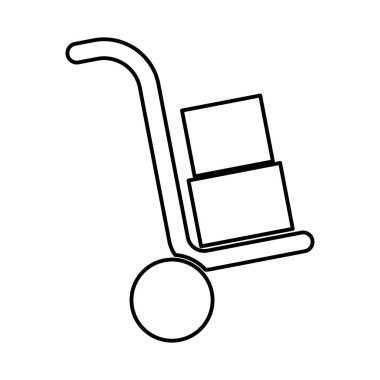 Kutuları siyah renk simgesi ile kamyon .