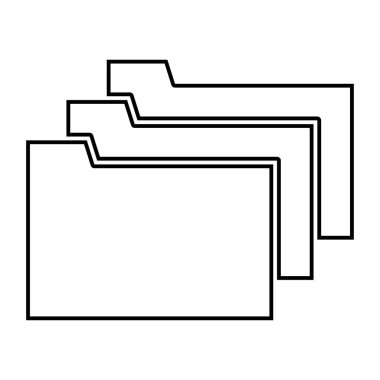 Klasörler siyah renk simgesini .