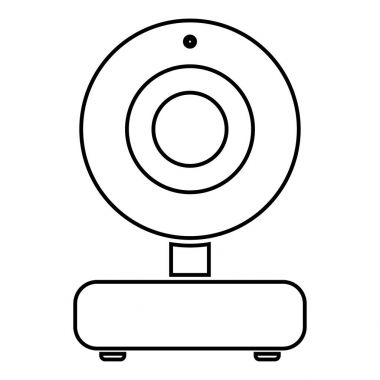 Web kamera siyah renk simgesi .