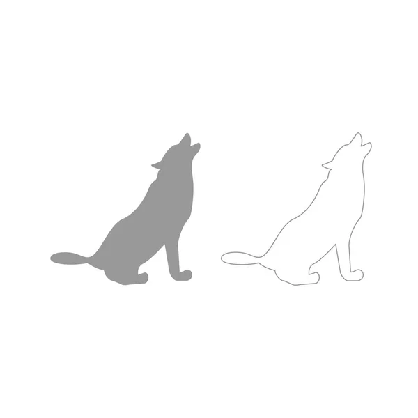 Silhouette des wolfsgrauen Setsymbols . — Stockvektor