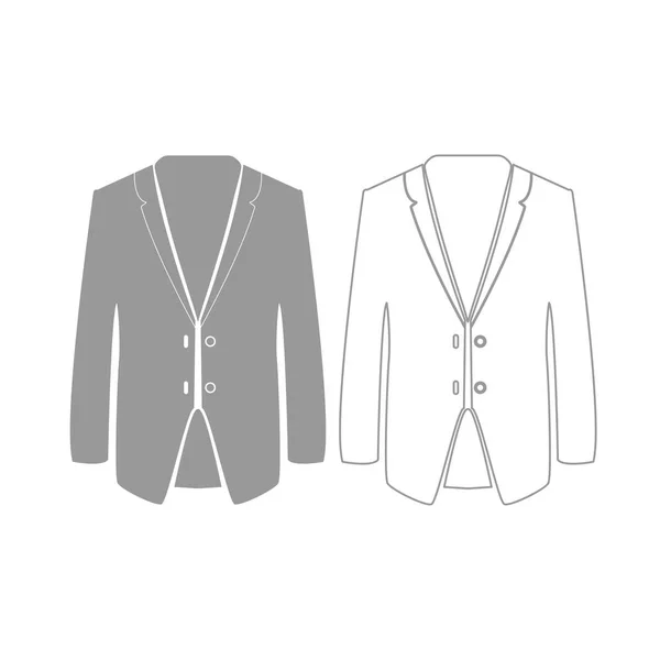 Business suit cinza conjunto ícone  . — Vetor de Stock