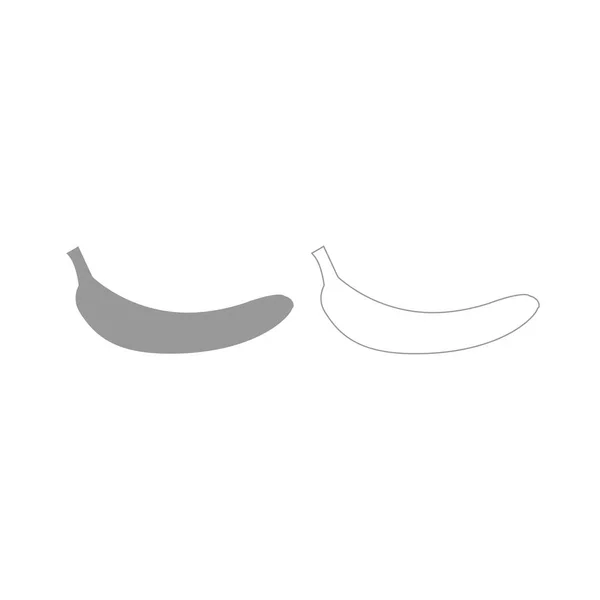 Ícone de conjunto cinza banana  . — Vetor de Stock