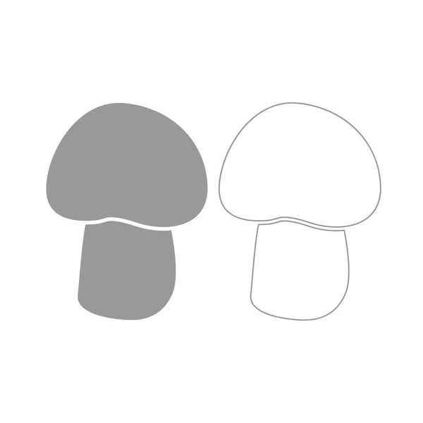 Mantar - champignon gri Icon set . — Stok Vektör