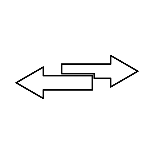 Duas setas laterais ícone de cor preta  . — Vetor de Stock