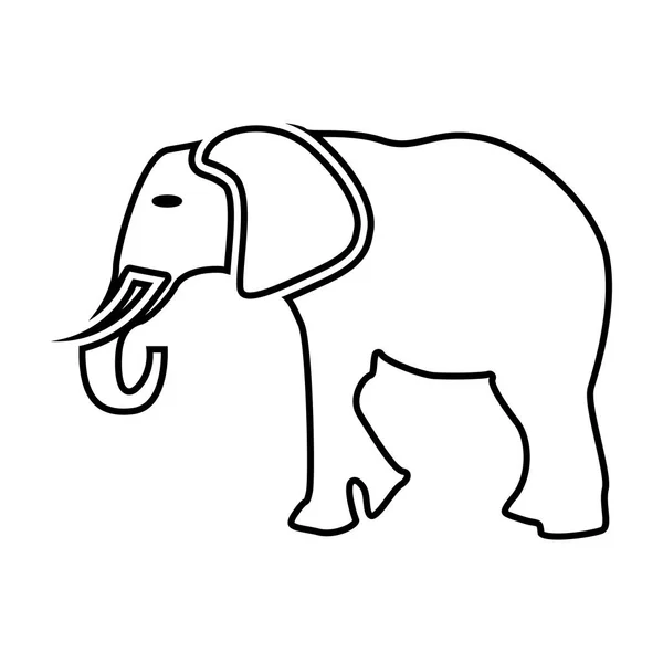 Elefant schwarze Farbe Symbol . — Stockvektor
